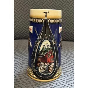 Budweiser Stein Navy Blue W/ Harness And Clydesdale, No Chips.